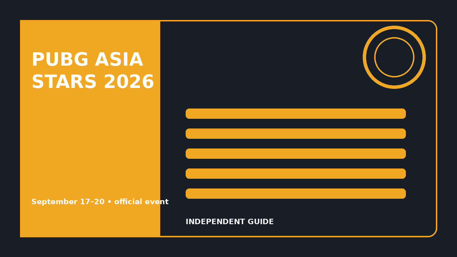 PUBG Asia Stars 2026 and Himass: official event information